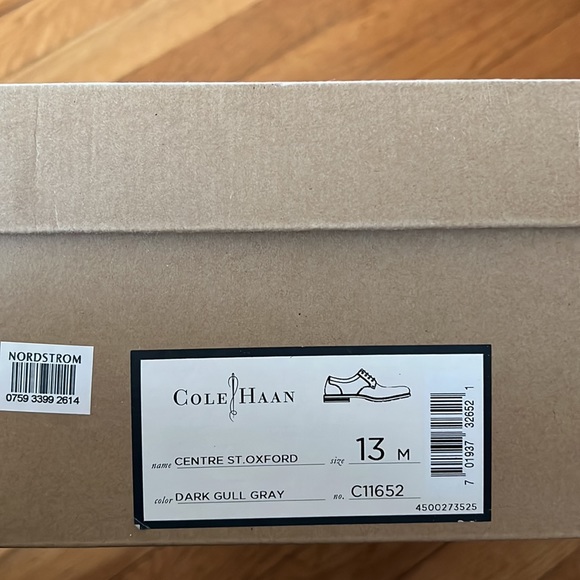 Cole Haan Centre St. Oxford Dark Gull Gray Dress Shoes - Picture 4 of 4